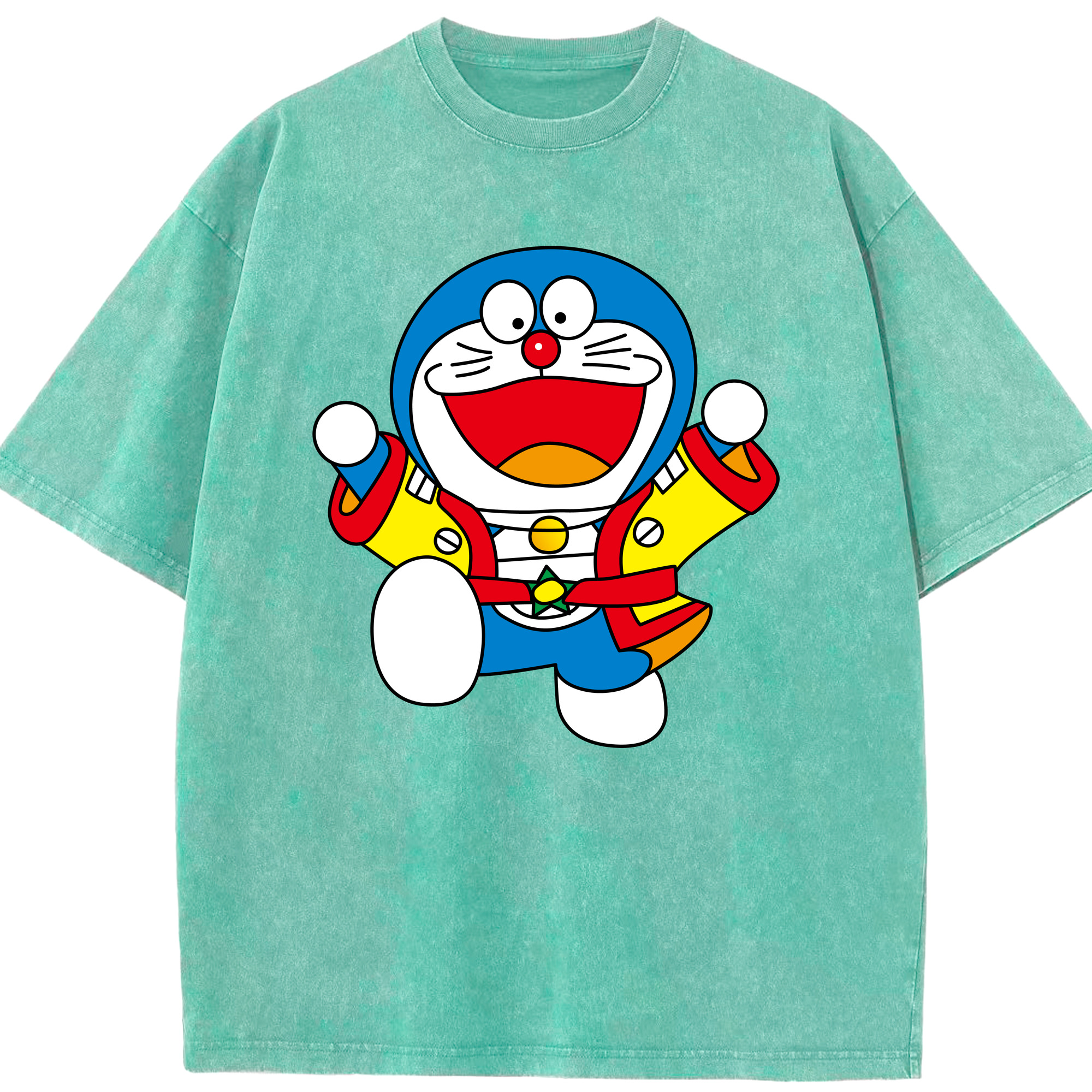 （画像用） ドラえもん Doraemon 綿100% ヴィンテージ風 半袖Tシャツ（フロントプリント）